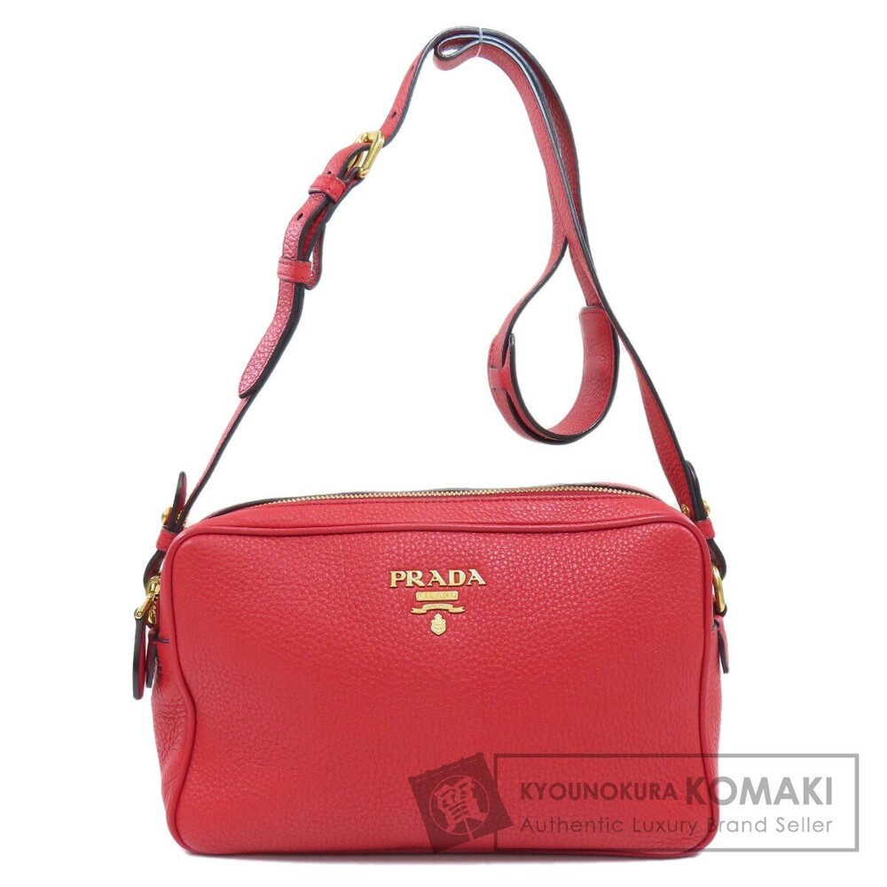 Prada Vitello Phenix camera bag Rosso red textured calfskin leather